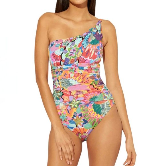 Bleu Rod Beattie Other - NWT Bleu by Rod Beattie Make It Pop One Shoulder One Piece Swimsuit 10